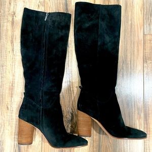 Sam Edelman Knee High Suede Boots 8.5 Black